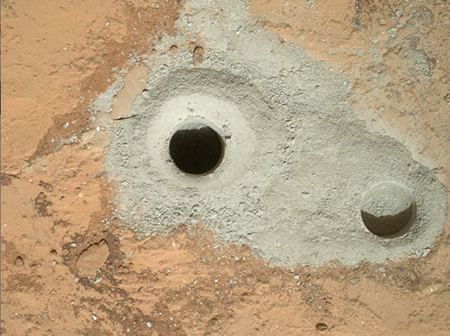 NASA’s Curiosity Drilling